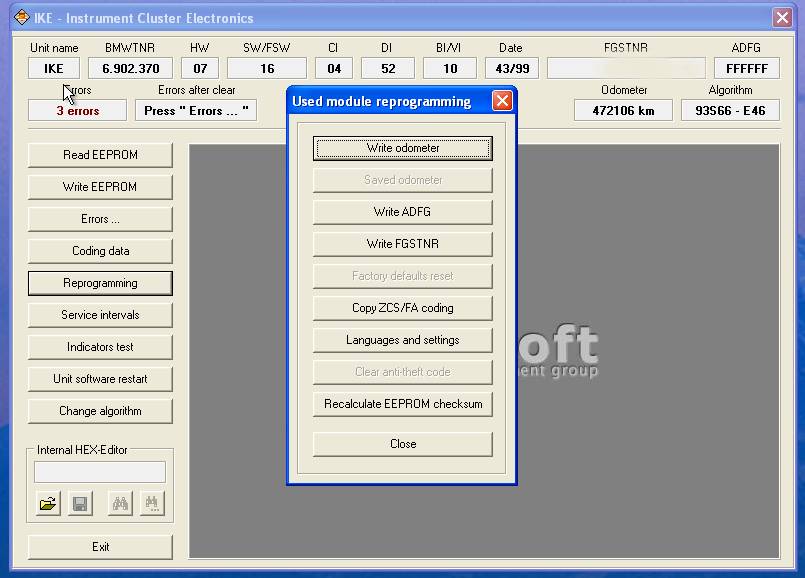 BMW Scanner IKE Reprogramming