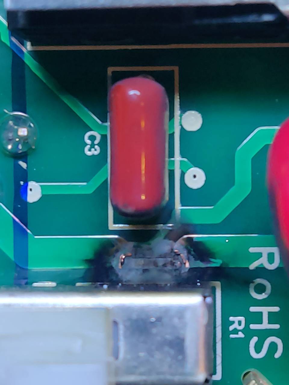 Blown pcb trace