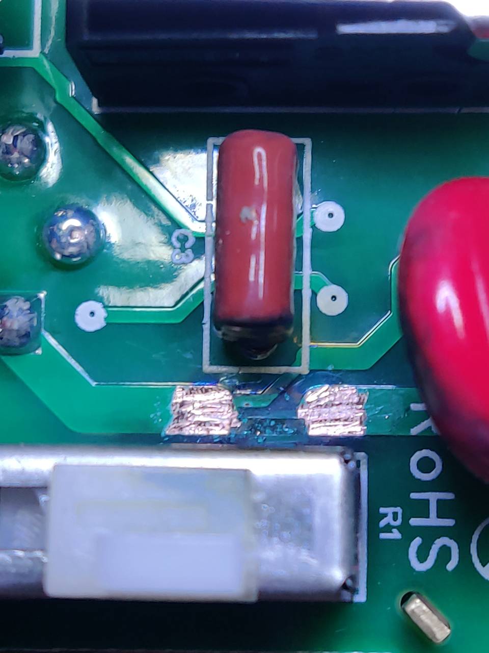 Solder mask removed