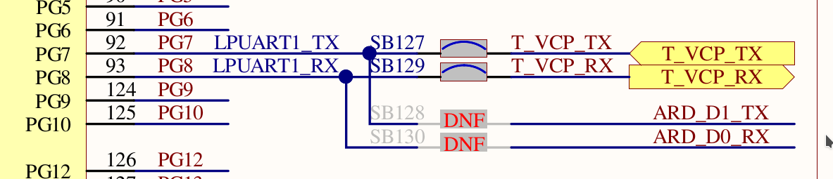 NUCELO-L552ZE-Q LPUART1 pins